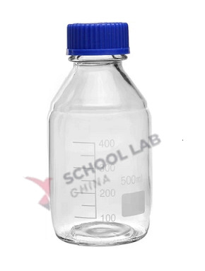 Screw Top Reagent Bottle - Clear/Blue Cap - 500ml